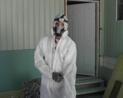 Hazmat Chris going under the house